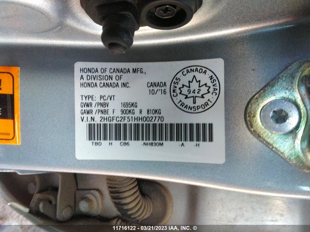 Honda Civic Lx 2017 2HGFC2F51HH002770 Image 10