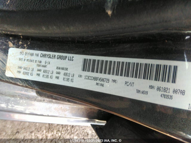 1C3CCCAB8FN506729 Chrysler 200 Touring