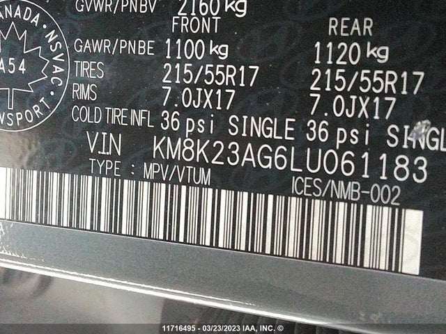 Hyundai Kona Sel 2020 KM8K23AG6LU061183 Image 11