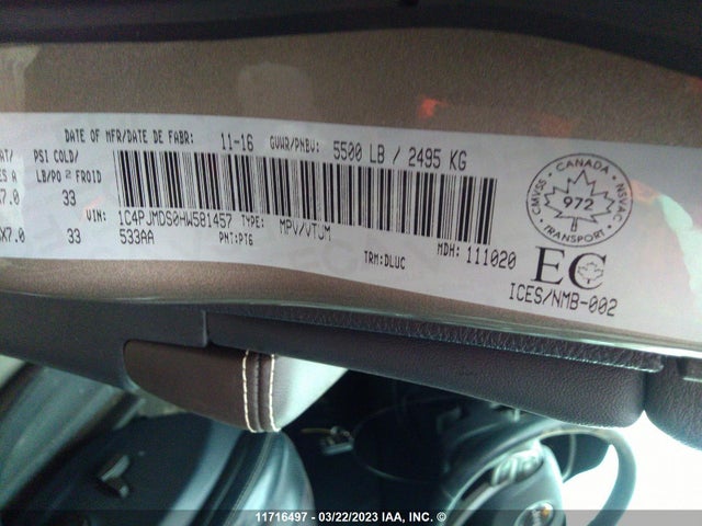 1C4PJMDS0HW581457 Jeep Cherokee Limited