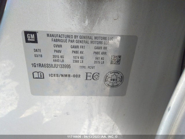 Chevrolet Volt 2018 1G1RA6S58JU133995 Image 11