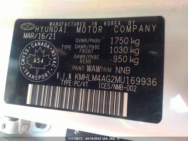 Hyundai ELANTRA SEL 2021 KMHLM4AG2MU169936 Image 9
