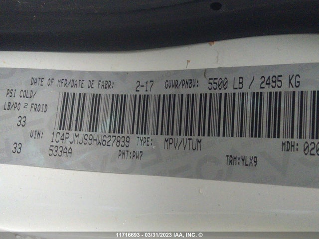1C4PJMJS9HW627839 Jeep Cherokee Overland