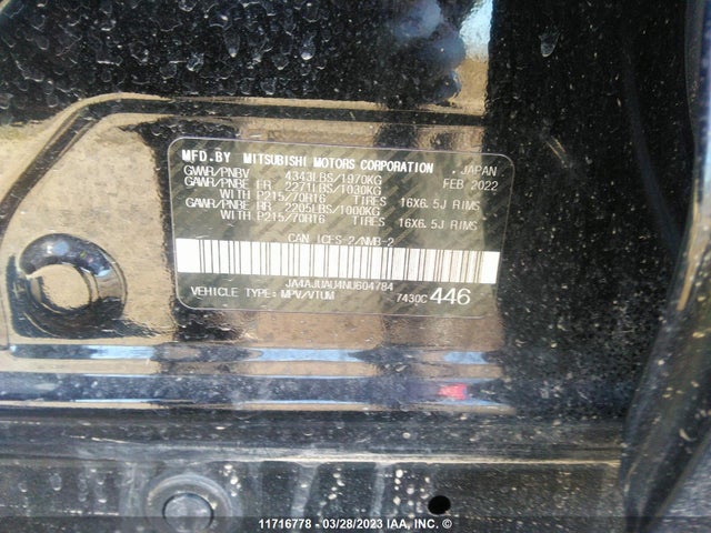 JA4AJUAU4NU604784 Mitsubishi RVR ES