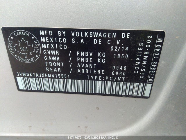 Volkswagen JETTA SE 2014 3VWDK7AJXEM415551 Image 10