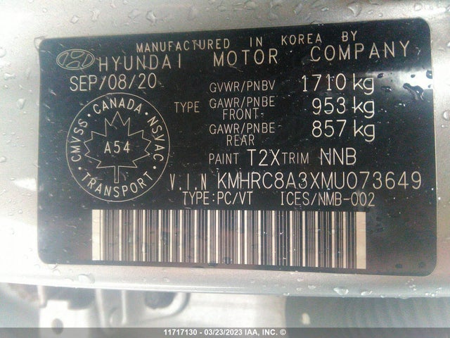 Hyundai Venue Sel/denim 2021 KMHRC8A3XMU073649 Image 9