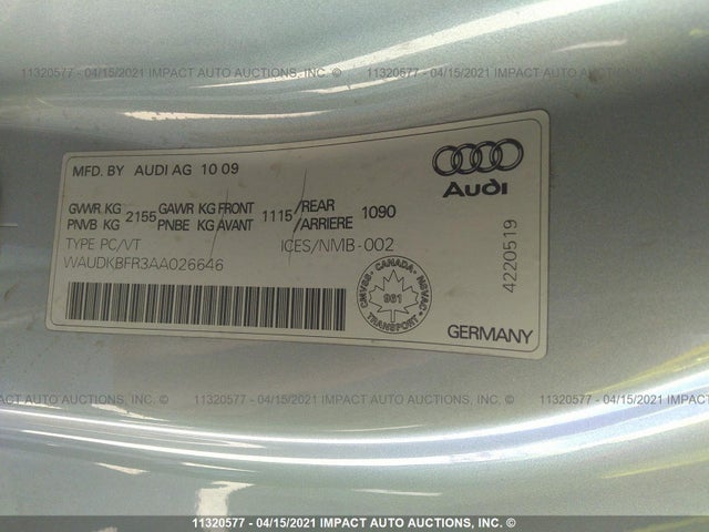 WAUDKBFR3AA026646 Audi A5 Prestige