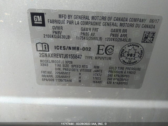 Chevrolet EQUINOX LS 2018 2GNAXREV7J6155847 Image 10