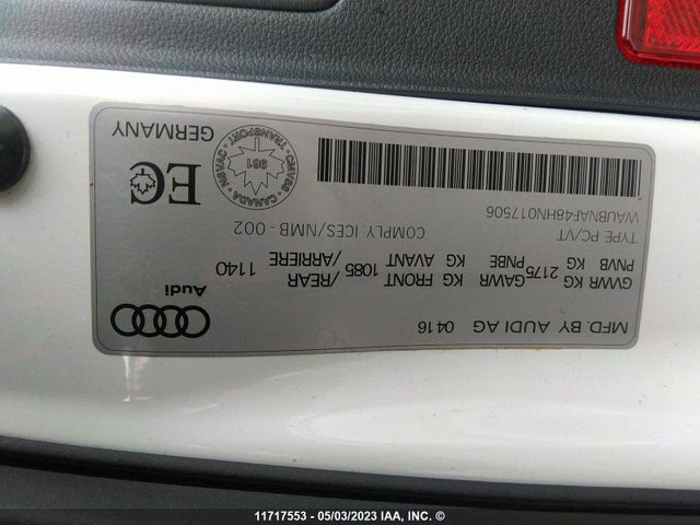 WAUBNAF48HN017506 Audi A4 Progressiv
