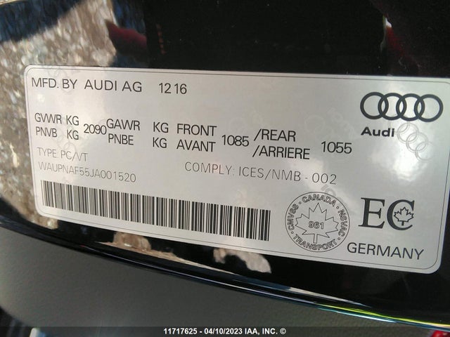 WAUPNAF55JA001520 Audi A5 Premium Plus