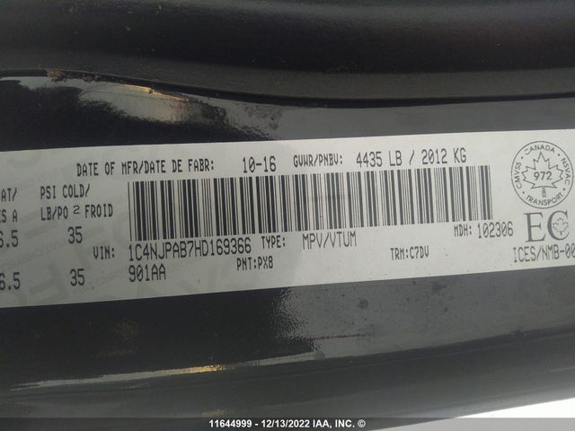Jeep Patriot 2017 1C4NJPAB7HD169366 Image 10