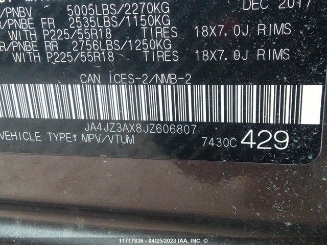 JA4JZ3AX8JZ606807 Mitsubishi Outlander Se/sel