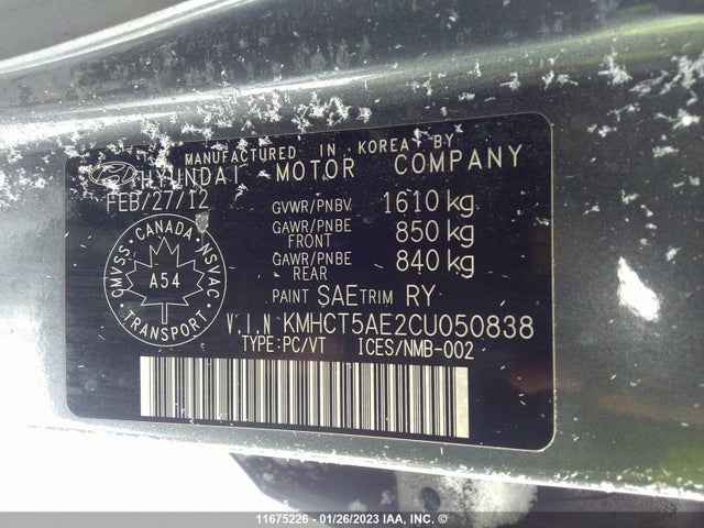Hyundai Accent Gls/gs 2012 KMHCT5AE2CU050838 Image 9
