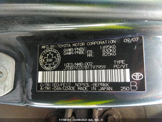 Toyota Yaris 2008 JTDBT923781197959 Image 10