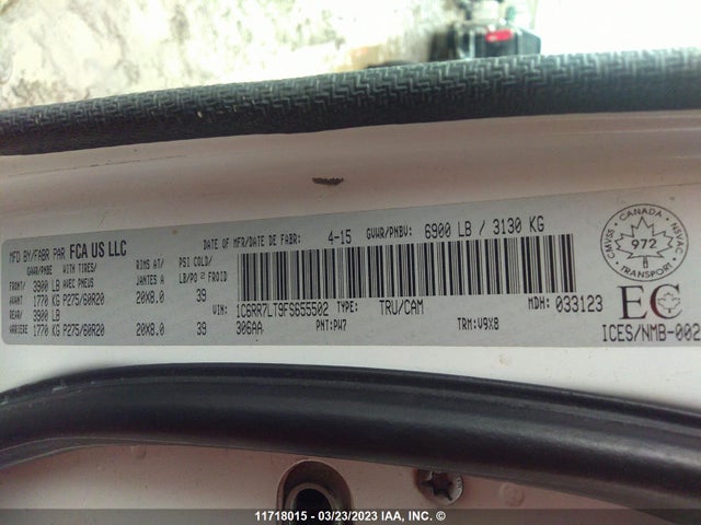 RAM 1500 Slt 2015 1C6RR7LT9FS655502 Image 10