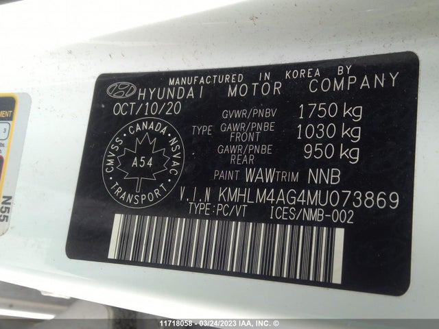 Hyundai ELANTRA SEL 2021 KMHLM4AG4MU073869 Image 10