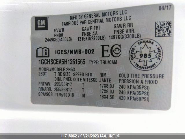 Chevrolet Colorado Lt 2017 1GCHSCEA5H1261565 Image 9