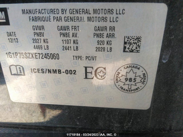 Chevrolet Cruze 2014 1G1P75SZXE7245060 Image 9