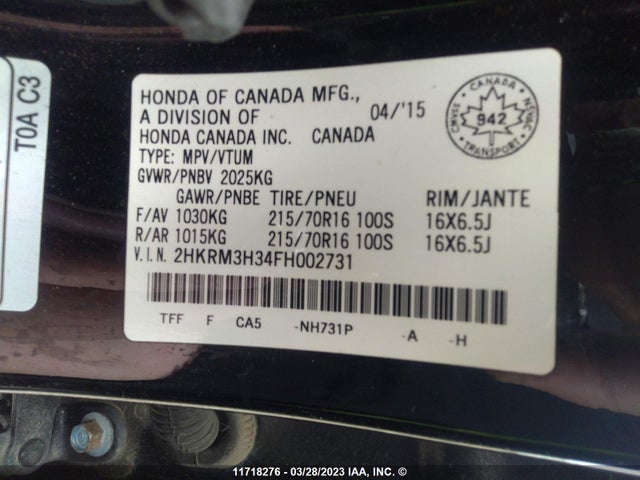 Honda CR-V LX 2015 2HKRM3H34FH002731 Image 10