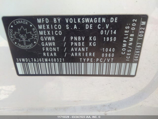 3VWDL7AJ6EM408321 Volkswagen JETTA TDI
