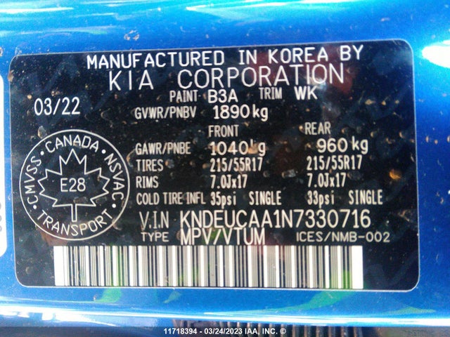 KIA SELTOS S 2022 KNDEUCAA1N7330716 Image 10