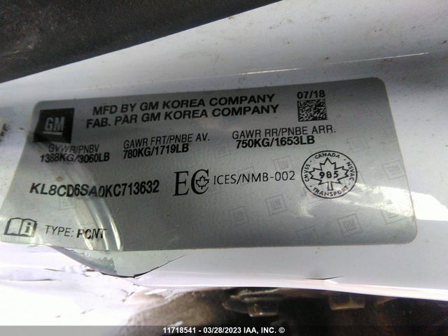 Chevrolet SPARK 1LT 2019 KL8CD6SA0KC713632 Image 10