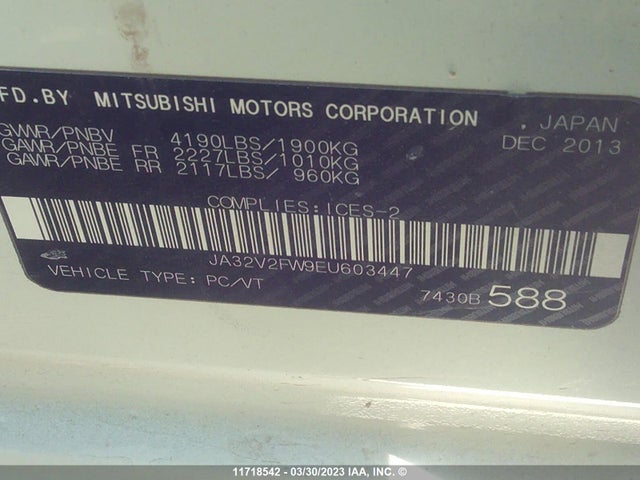JA32V2FW9EU603447 Mitsubishi Lancer Se