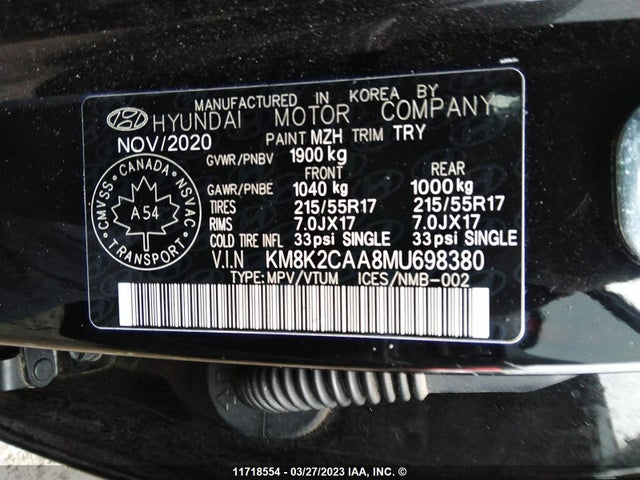 Hyundai KONA 2021 KM8K2CAA8MU698380 Image 10