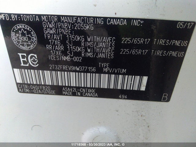 Toyota RAV4 LE 2017 2T3ZFREV9HW377156 Image 10