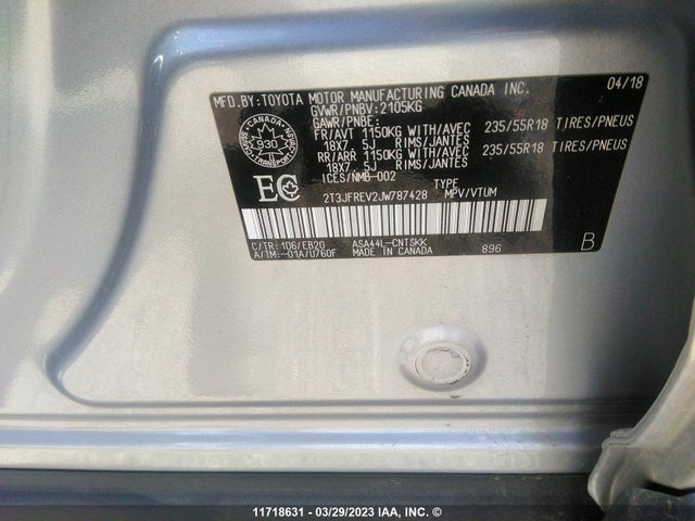 Toyota RAV4 SE 2018 2T3JFREV2JW787428 Image 9