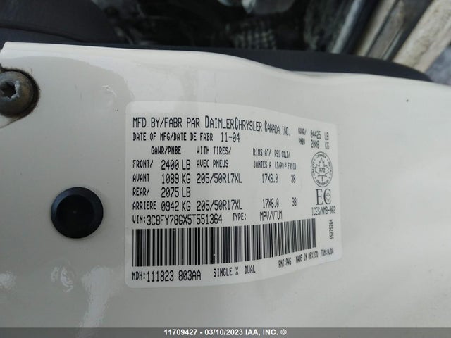3C8FY78GX5T551364 Chrysler Pt Cruiser Gt