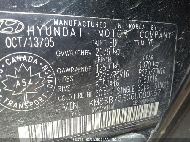 Hyundai Santa Fe Gls/limited 2006 KM8SB73E06U080657 Image 11