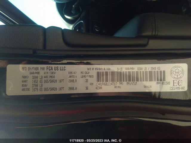 1C4RJFAG8LC147317 Jeep Grand Cherokee
