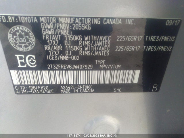 Toyota RAV4 LE 2018 2T3ZFREV6JW407929 Image 9