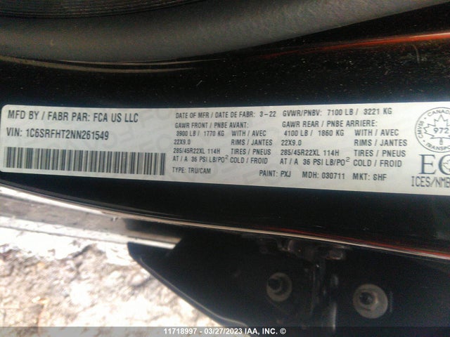 1C6SRFHT2NN261549 RAM 1500 Limited