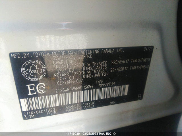 Toyota RAV4 LE 2022 2T3BWRFV5NW135654 Image 10