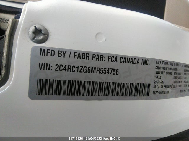 2C4RC1ZG6MR554756 Chrysler Grand Caravan Sxt
