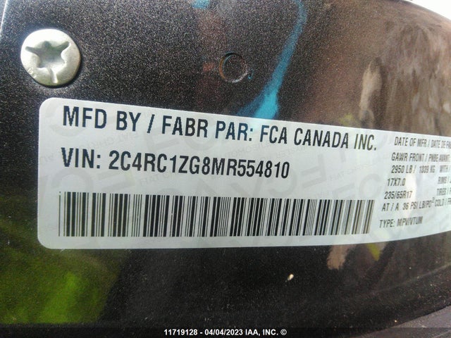 2C4RC1ZG8MR554810 Chrysler Grand Caravan Sxt