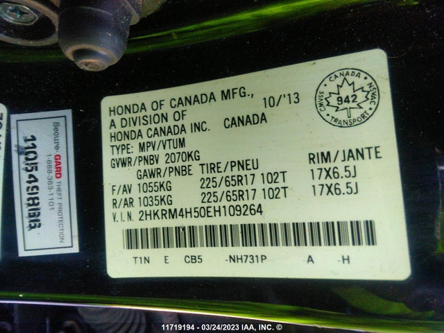 Honda CR-V EX 2014 2HKRM4H50EH109264 Image 11