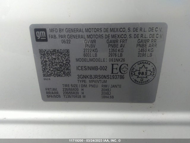 Chevrolet Blazer 3lt 2022 3GNKBJRS0NS193786 Image 9