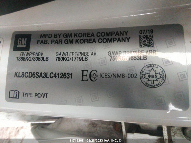 Chevrolet SPARK 1LT 2020 KL8CD6SA3LC412631 Image 10