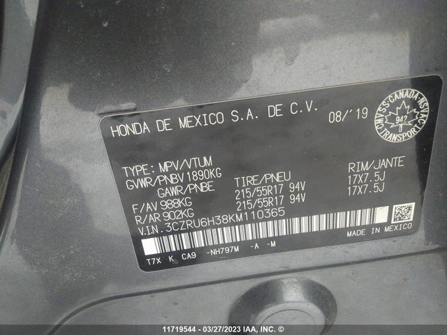 Honda HR-V LX 2019 3CZRU6H38KM110365 Image 9