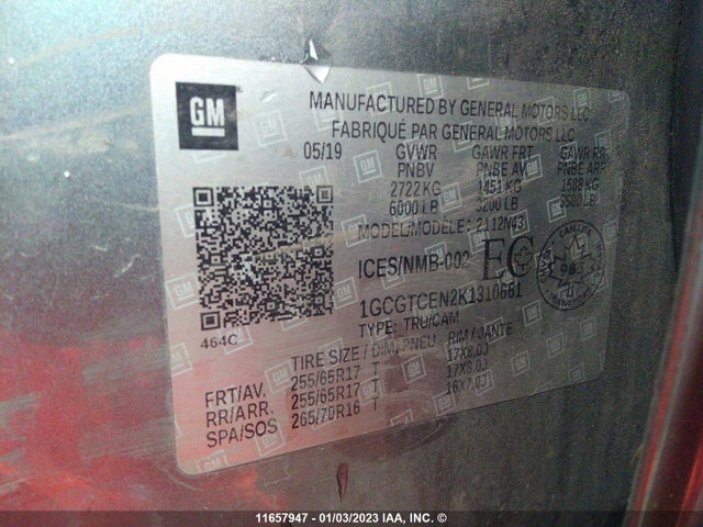 Chevrolet Colorado Lt 2019 1GCGTCEN2K1310661 Image 9