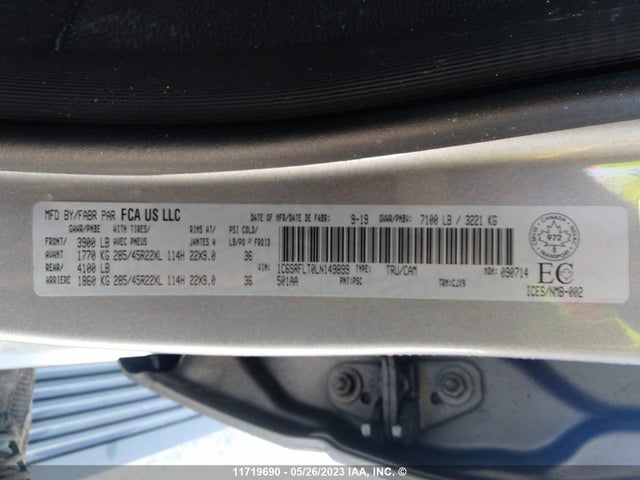 1C6SRFLT0LN149899 RAM 1500 Rebel