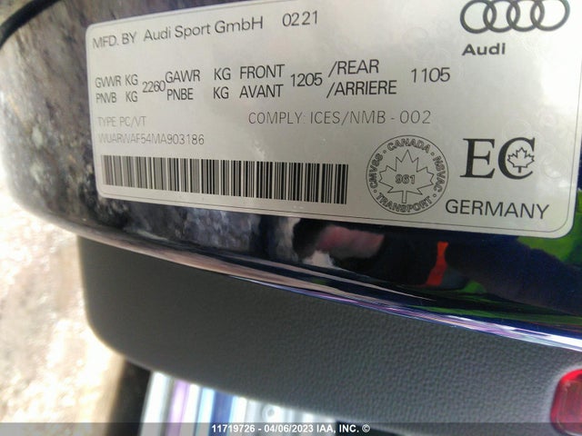 WUARWAF54MA903186 Audi RS5