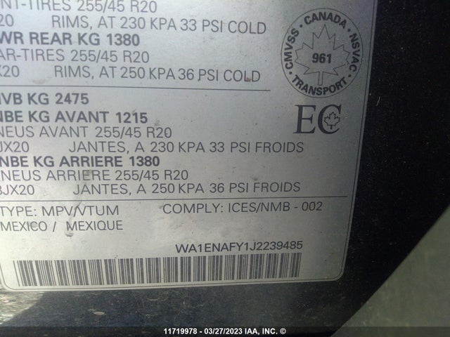 WA1ENAFY1J2239485 Audi Q5 Progressiv S-line