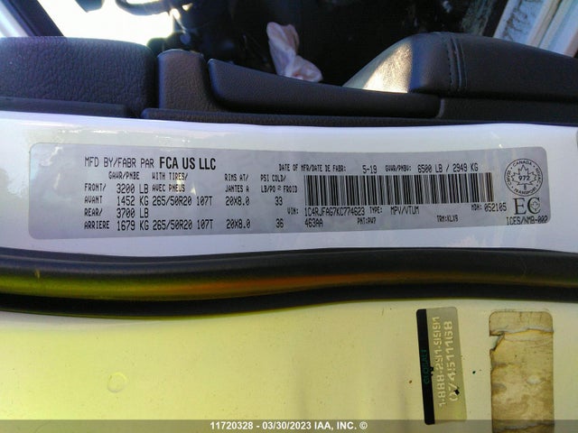 1C4RJFAG7KC774623 Jeep Grand Cherokee