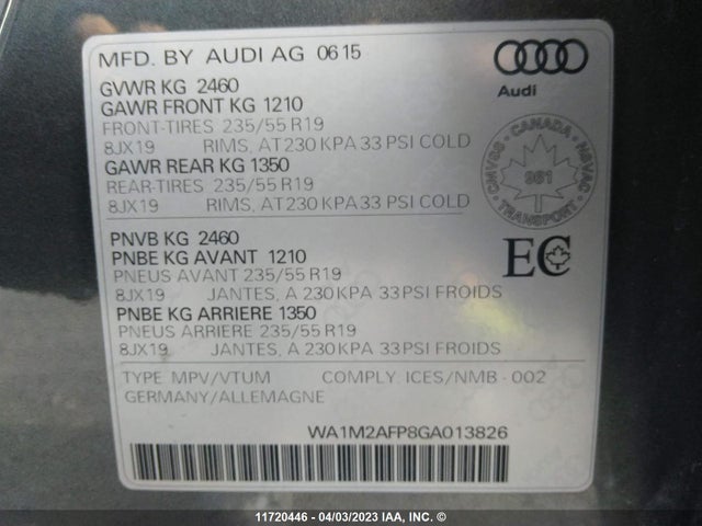 WA1M2AFP8GA013826 Audi Q5 Progressiv/s-line