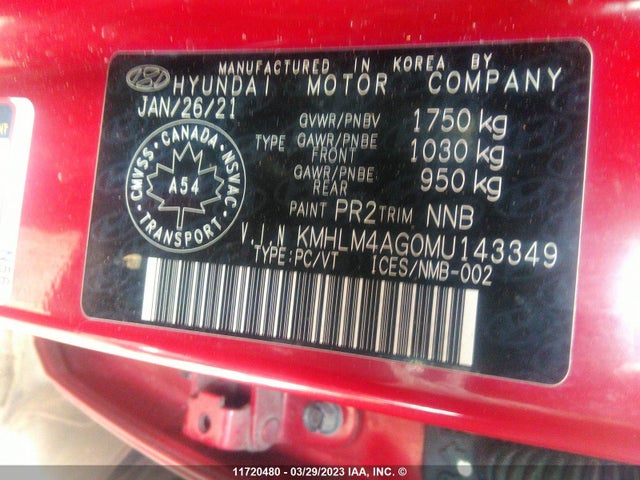 Hyundai ELANTRA SEL 2021 KMHLM4AG0MU143349 Image 11
