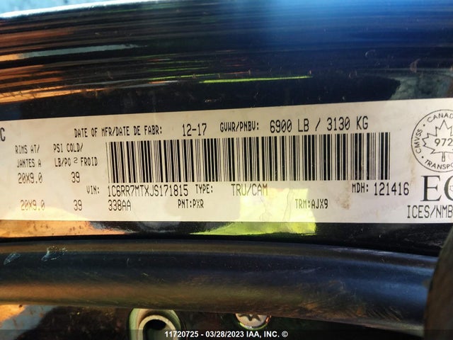1C6RR7MTXJS171815 RAM 1500 Sport